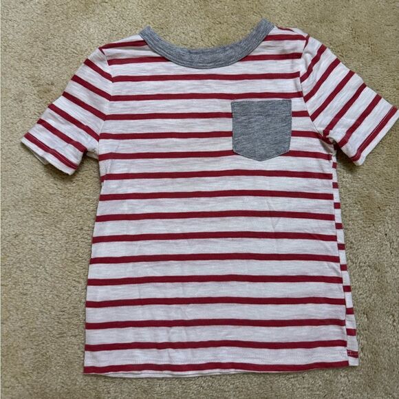 Toddler Boy Old Navy Striped Short Sleeve Shirt 4T - Picture 1 of 3
